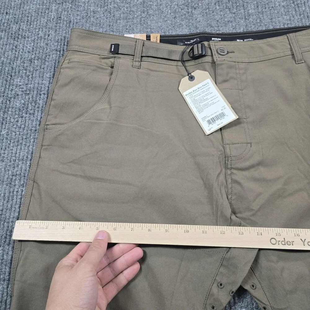 Prana Stretch Zion Slim Pant II Mens Pants 42x30 Brown Hiking Climbing Outdoor‎